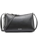 Calvin Klein Mandy Top Zip Crossbody, Black/Silver, One Size