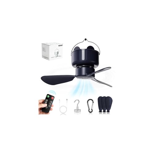 GSQQTE Magnetic Ceiling Fan Portable Ceiling Fan for Cruise Light & Remote Magnetic Fan for Cruise Ship Cabin Approved Cruise Portable Fan - 3 Speed Breeze & Timer for Cabin Ceiling Bedroom Travel