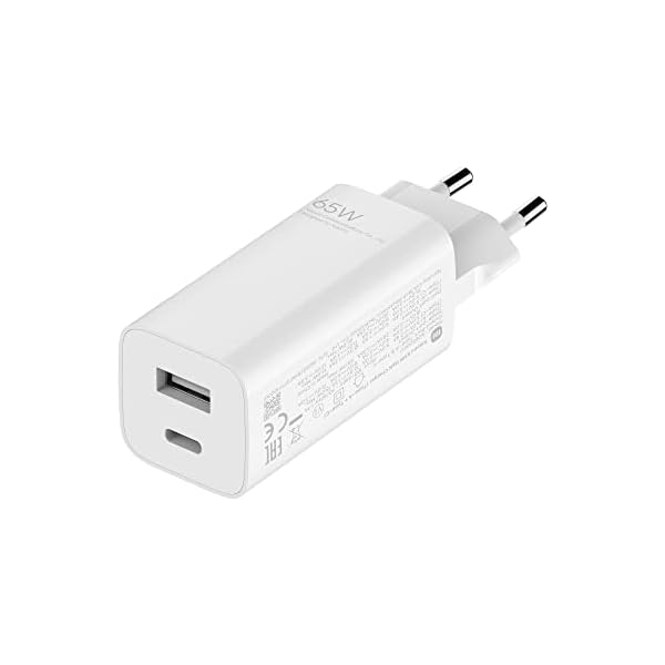 Xiaomi 65W con Cargador GAN (Tipo A + Tipo C) - Cargador de Carga rápida de 65W