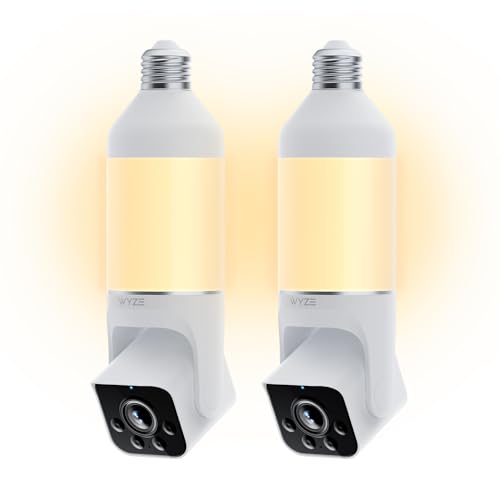 Image of WYZE Bulb Cam Security Camera, 2K HD Outdoor Light Camera, Color Night Vision, Dimmable LED Bulb, Motion Detection, Siren Alarm, Compatible with Alexa /Google Assistant (Pack of 2)