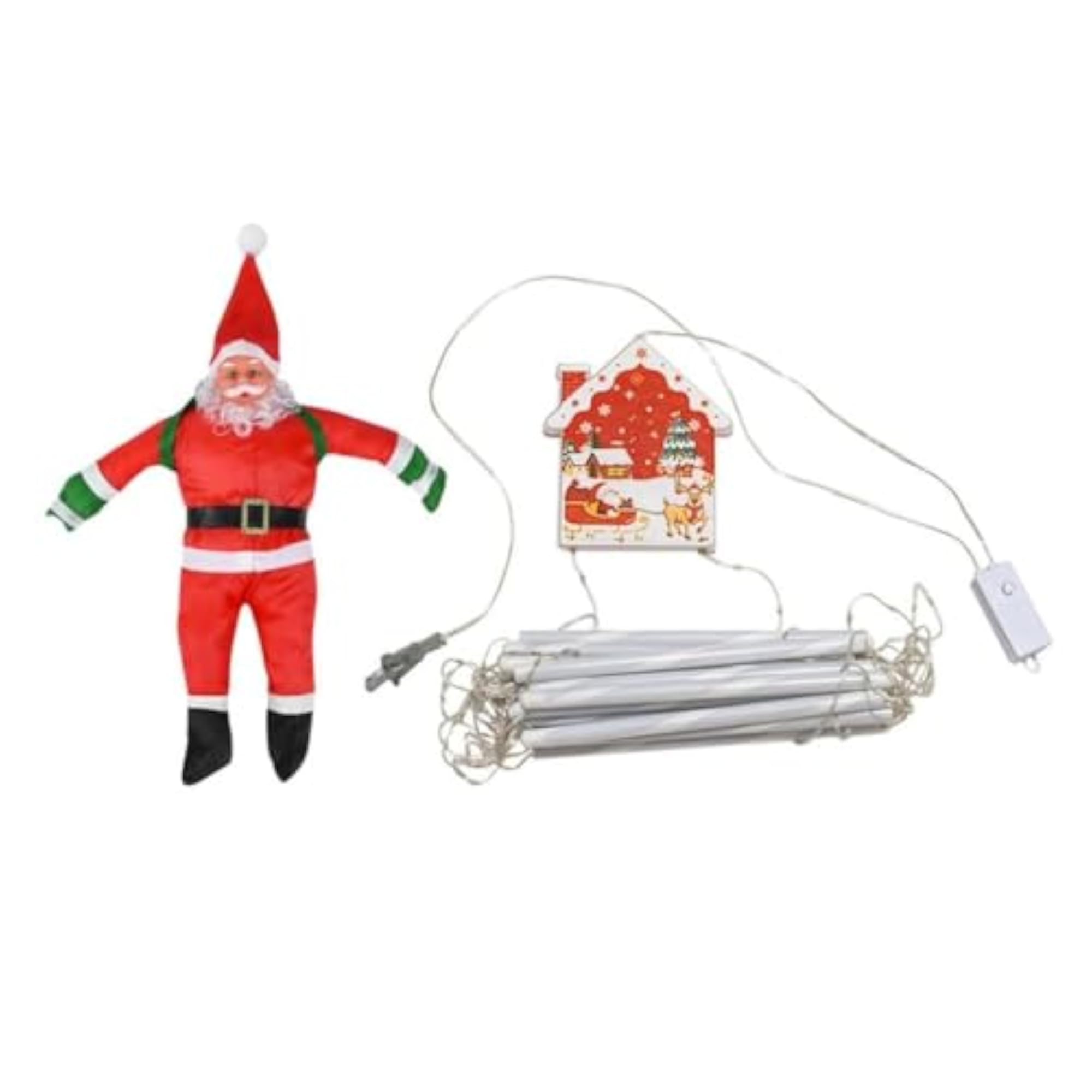 Christmas Lights Ladder Shape Decor for Backyard