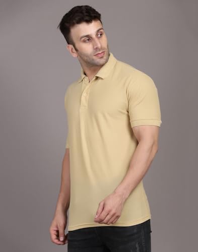 Image of INKKR Men's Combo Polo Neck Cotton Blend Solid T-Shirt (Pack of 2)