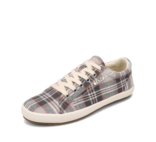 Taos Footwear Women's Star Grey Plaid Sneaker 8 (M) US