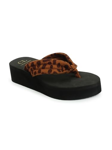Image of Carlton London women's Solid Thong Strap Stylish Platform Sandal