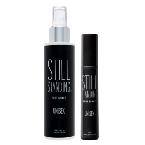 Still Standing Unisex Long Lasting Cooling Comfort Stainless Gel Foot Spray, Natural Anti-Inflammatory Shoe Pain Relief for Any Heel/Thin Soled Shoe, Numbing Cream Alternative Travel Set