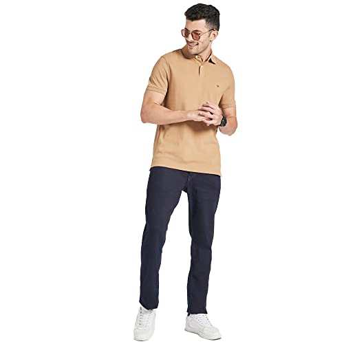 Image of Tommy Hilfiger Solid Regular fit Cotton Polo t-Shirt