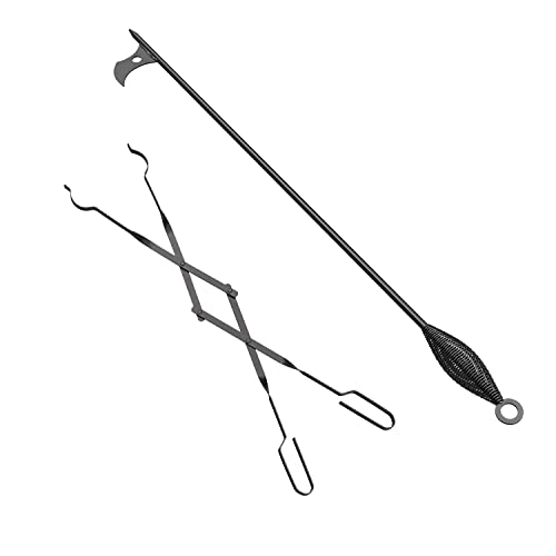 Bmmxbi Adjustable Heavy-Duty Steel Firepit Grabber And 26" Log Grabber Fireplace Tongs For Outdoor Fire Pits, Extends From 26" To 40" L Poker, For Campfires, Fireplaces And Wood Stoves #TOP27
