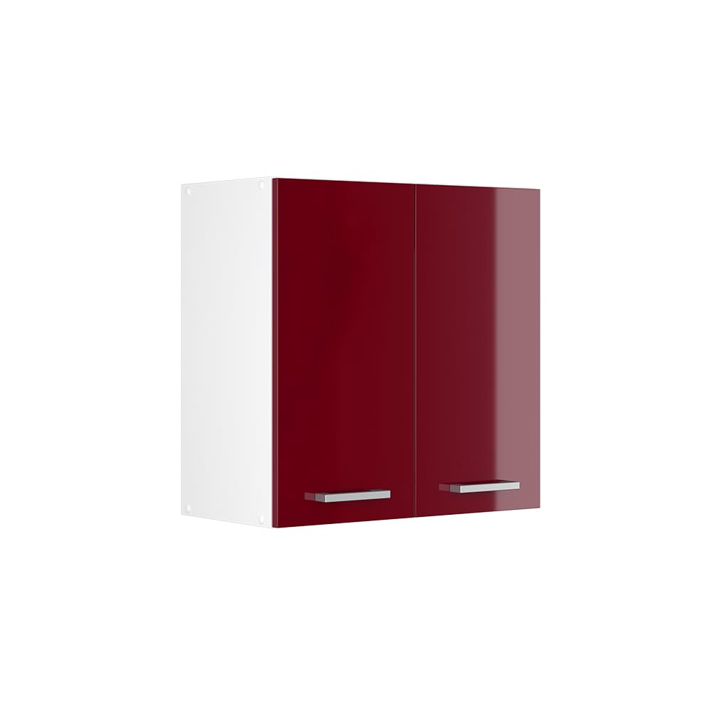 Vicco Wall cabinet Raul, Red high gloss, 60 cm, for flexible combination within modular kitchen systems — image 1