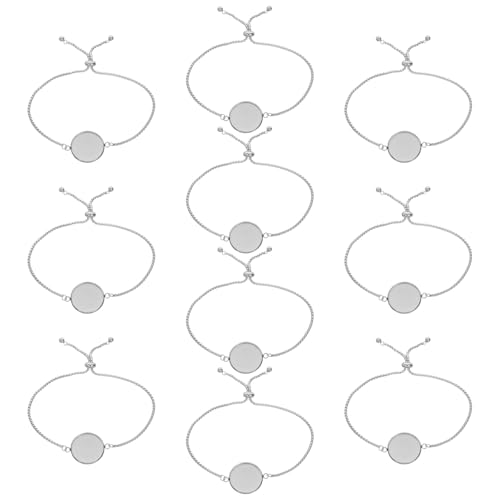 Bracelet plateau vierge rond en acier qui ne verdit pas la peau