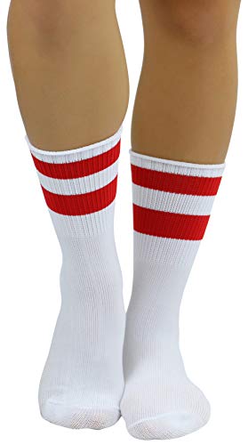 Image of ToBeInStyle Women's Acrylic Ankle Hi With Double Stripe Top Crew Fun Athletic Socks