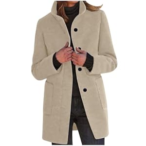 Femmes Manteaux D'hiver Couleur Unie Élégante Mélange De Laine Pardessus Dame Mi-cuisse Revers Col Simple Boutonnage Mi-Long Pardessus Avec Poche Cardigan Doux Trenchs D'extérieur