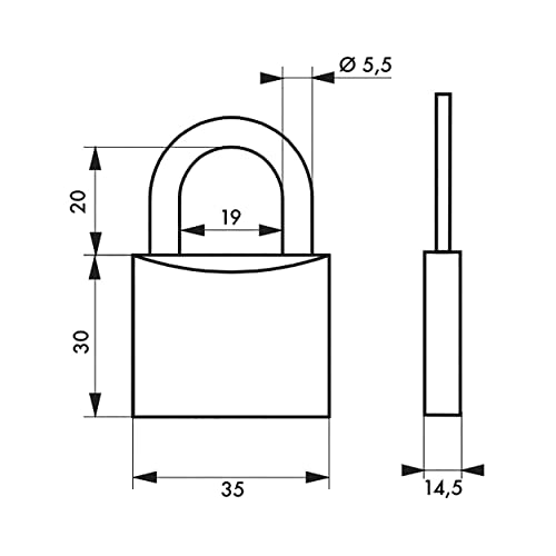 THIRARD FABRICANT DE SECURITE DEPUIS 1920 Mach 1 Thirard 00180034 Set of 2 Padlocks Type 1 • 35 mm with 4 Keys-1/2 30 mm High Shackle for Size 40 mm Additional Keys on Model - Image 3