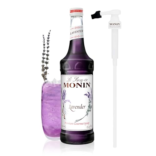 Monin - Lavender Syrup with Pump | Aromatic & Floral, Premium Syrup for Cocktails, Lattes & More |...