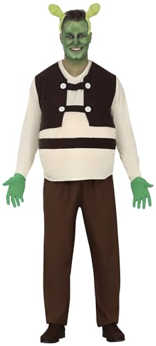 FIESTAS GUIRCA | Disfraz Monstruo del Pantano Adulto (52-54/L) - Camisa, Cinturón y Pantalón - Disfraces de Criaturas y Monstruos para Halloween y Carnaval - Hombre - Marrón y Beis