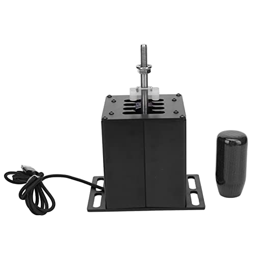 USB Racing Games H Shifter con Agarre de Fibra de Carbono para para Volante T300RS GT, Aleación de Aluminio de Acero Inoxidable Negro 7 y R Gear para PC, Adecuado para Coches de