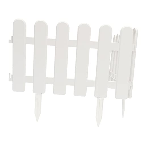 BESPORTBLE Weißer Kunststoff Gartenzaun Zaunelement 2 Stück 50x30cm Mit Bodenstecker Landschaftsbegrenzung Terrasse Dekoration Weihnachtsbaum Hochzeit
