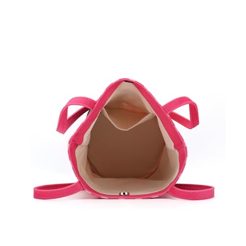 Image of Shoulder Bag for Women, Cotton Canvas Bucket Bags Tote Purse Cute Crossbody Bag Designer Ladies Handbags