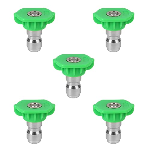 Lizusidtsy Pressure Washer Nozzle Tip Set, Replacement Sprayer Nozzle Tips for Pressure Washers Accessories,5Pack (Green), 25 Degree