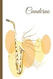  Cuaderno de saxofón: Cuaderno de saxofón, cuaderno de papel rayado para la escuela, estudiantes, regalo para niños, niñas, cuaderno de saxofón, amante del saxofón