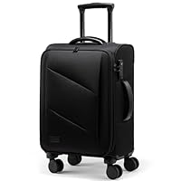 LOVEVOOK Valise Cabine, 55x35x20cm Bagage à Main Léger avec Serrure TSA et 4 Roues, Trolley avec Compartiment pour Ordinateur Portable de 15,6 Pouces, 45L
