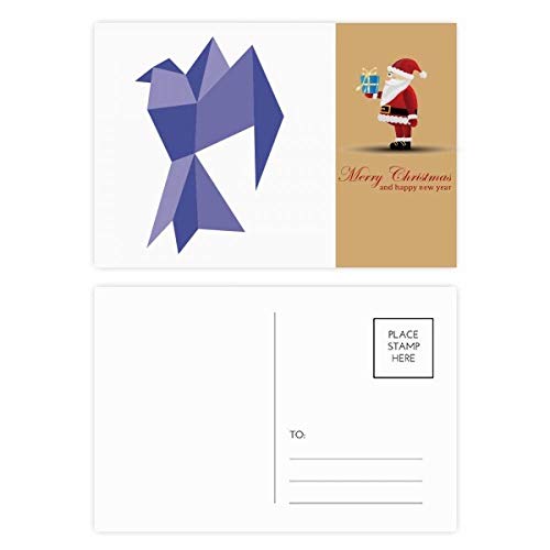 Cartes postales origami Père Noël violet lot de 20 correspondance hiver
