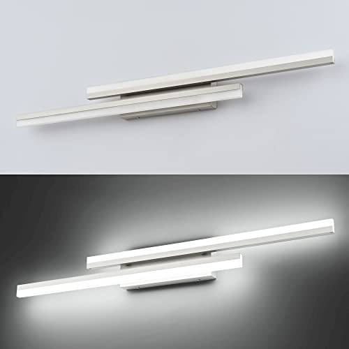 Image of PRESDE 40 inch LED Bathroom Vanity Light, Modern Brushed Nickel Wall Bar Fixture Over Mirror Dimmable