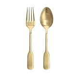 Fortessa Ashton - Juego de 2 piezas de acero inoxidable 18/10, color dorado cepillado