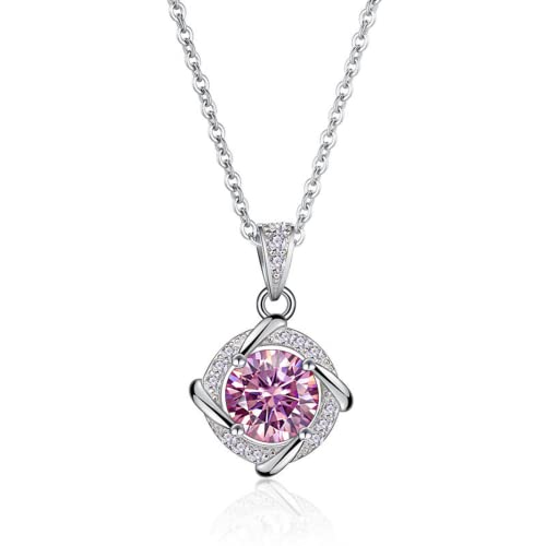 Colgante collares para mujer de moissanita rosa ideal para diario