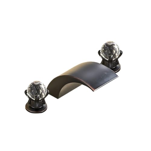 Grifo de lavabo cascada cromado de tres piezas con acabado espejo