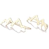 Mountain Peak Crawler Stud Pendientes Mountain Climbers Arete Envuelto, Color Dorado Conveniente y práctico Durable Processing