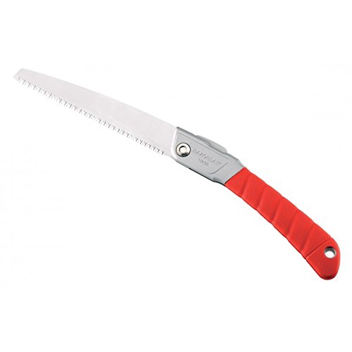 AUSONIA - 34171 SIERRA DE PODA TURBO PLEGABLE CON HOJA CROMADA TEMPLADA A IMPULSOS DE 20 CM Y MANGO ANTIDESLIZANTE REFORZADO