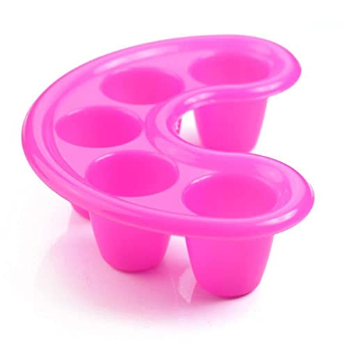 Trendy Look 5 Fingers Holes Soak Bowl Nail Art Tips Hand Soak Tray Nail Soaking Manicure Bowl for Acrylic Nail Remover Multicolor