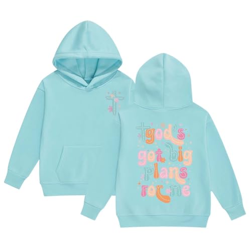 Jesus Loves Me This I Know Hoodies for Teen Girls Trendy Youth Long Sleeve Sweatshirts Tween Tops Preppy Clothes 02 Mint Green 2-3 Years