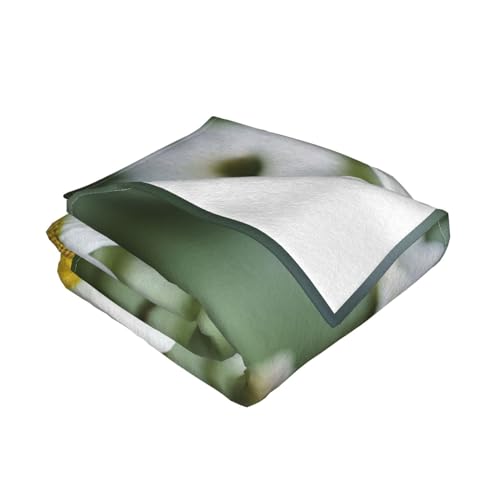 Couverture polaire de lit douce imprimé marguerites pour soirées canapé - 4