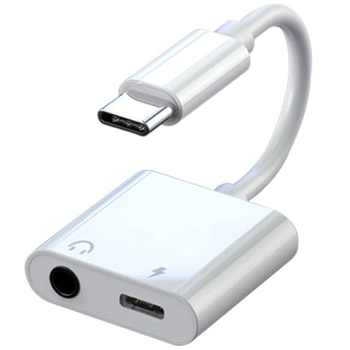 USB C to 3.5mm Headphone and Charger Adapter, 2-in-1 USB Type C to Aux Audio Jack and PD Fast Charging Splitter Adapter for iPhone 15 Pro Max,Samsung Galaxy S23,iPad Pro,MacBook Pro