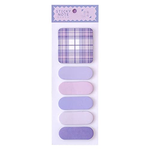 QOKLIYUI 20 Ensemble de Autocollant de couleur à carreaux frais Notes autocollantes Likeable Tearable Blueberry Night Cover