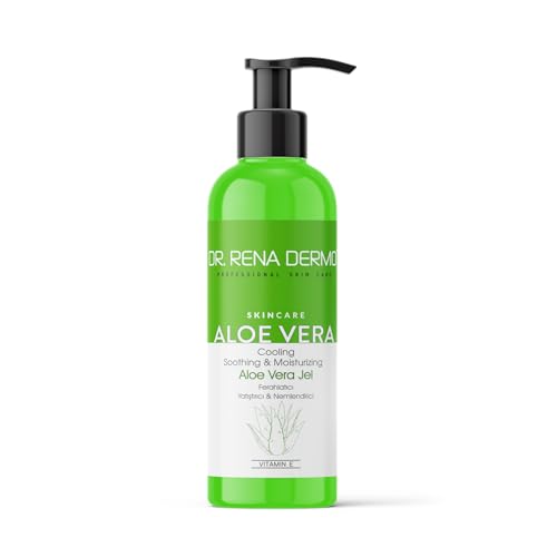 DR RENA DERMO Gel de aloe vera, alta dosis después del sol, calmante, hidratante, alto porcentaje de aloe vera, 200 ml