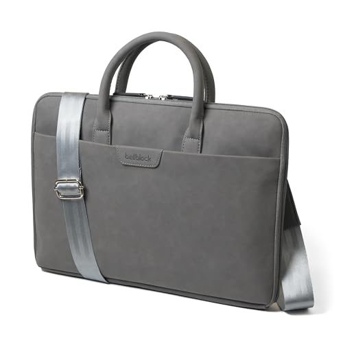 Image of Bellblock Sleek Messenger Laptop Bags For Men /Women Office Use | Travel Friendly With Luggage Strap | Office Bag For Man /Woman | Cotton Canvas | Olive Green (Upto 14 Inch)