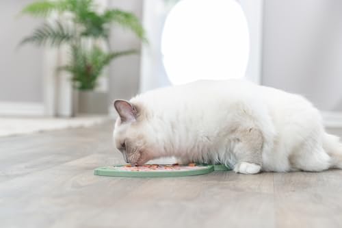 Trixie - Lick'n'Snack Tischdecke für Katzen, Lametablett aus Silikon, 28 cm, rutschfest, blau, spülmaschinenfest und gefriergeeignet