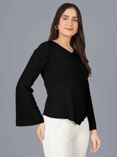 Image of Plus Size Women Top Bell Sleeve | Casual Top for Women Full Sleeve
