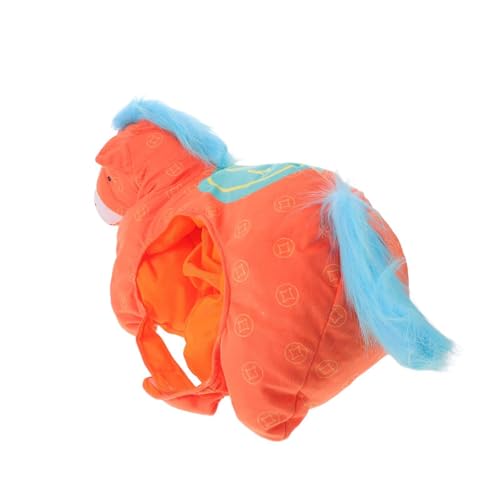 Chapeau de fête cheval en peluche rouge, idée cadeau cosplay et réveillon