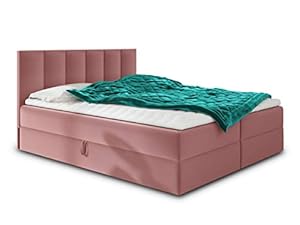 Sofnet Star Boxspringbett 140x200 Pink mit Bettkästen