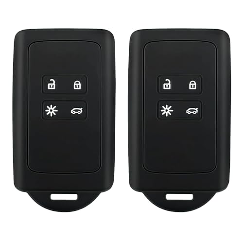 2 Pièces Étui en Silicone Souple pour Porte Clef Voiture Renault, Etui Carte Renault, Compatible avec Renault Clio, Espace 5, Master Bus, Talisman, Megane,...