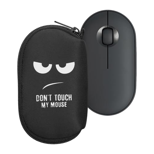 kwmobile Funda Compatible con Logitech Pebble Mouse 2 M350s / M350 - Estuche de Neopreno con Cremallera para ratón - Carcasa en Don't Touch my Mouse