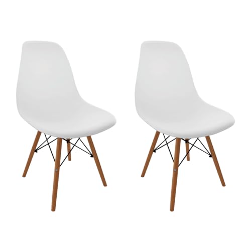 La Mejor Recopilación de Silla Eames Con Brazos que puedes comprar esta semana. 46 LINIUM Silla Minimalista Tipo Eames Estilo Moderno Ideal para Hogar, Restaurante, Despacho u Oficina - Patas de Madera con Gomas Antideslizantes (Blanco)