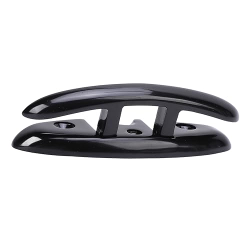 JAOCDOEN 5in Boat Folding Cleat Heavy Duty Black Stainless Steel Marine Dock Cleat for Yachts Speedboats Fishing Boats
