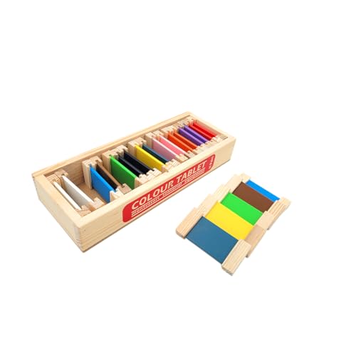 Image of Little Genius Montessori Color Tablets - 11 Pairs | Wooden Color Matching and Sorting Game for Preschoolers | Educational Toy for Visual Discrimination