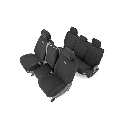 Rough Country Neoprene Seat Covers for Toyota Tundra (2007-2013) Crew Cab with Jumpseat - Waterproof & UV Resistant, Foam Padded, Front & Rear Seat Cover Set - image 3