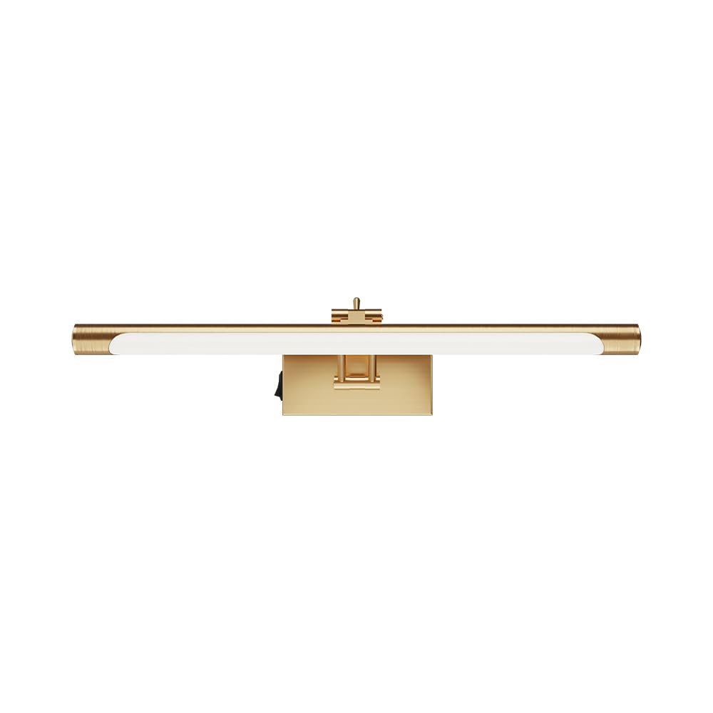 Braytron LED Spiegelleuchte Bad 40cm 8W – 3CCT Spiegel Lampe & Bilderleuchte – 700 Lumen Wandbeleuchtung für Bad, Gemälde & Bilder – Moderne Wandleuchte IP20 – Schwarz/Chrom/Gold (gold)