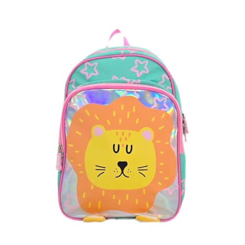 Mochila costa escolar passeio infantil animais bichinhos zoo leao hipopotamo zebra (leão)